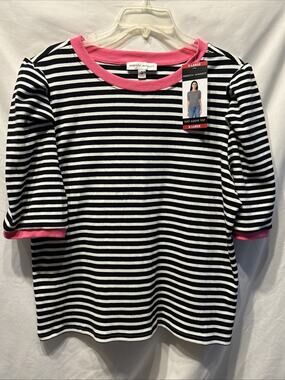 NWT Rebecca Minkoff Striped Puff Sleeve Top Women’s XL Preppy City